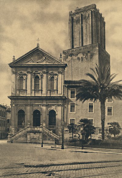 Roma - Via Nazionale. Church of St. Catherine and the Tower of the Militie, 1910 by Unbekannt