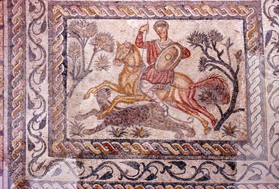 Roman Mosaic of Horseman Hunting a Leopard, Merida, Spain, c2nd-3rd Century by Unbekannt
