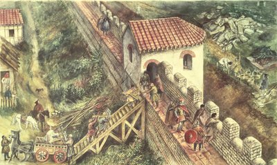 Roman Bastion on the City Wall, London, 4th Century by Unbekannt