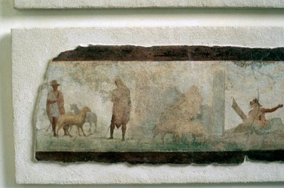 Roman farmers with sheep by Unbekannt