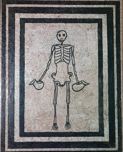 Roman mosaic of a skeleton by Unbekannt
