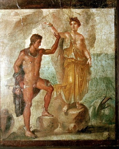 Roman wallpainting of Perseus freeing Andromeda, House of the Dioscuri, Pompeii, Italy by Unbekannt