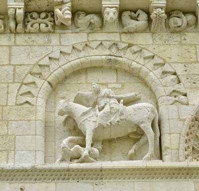 Detail of the Facade Depicting Hugues de Surgeres and Geoffroy de Vendome by Unbekannt