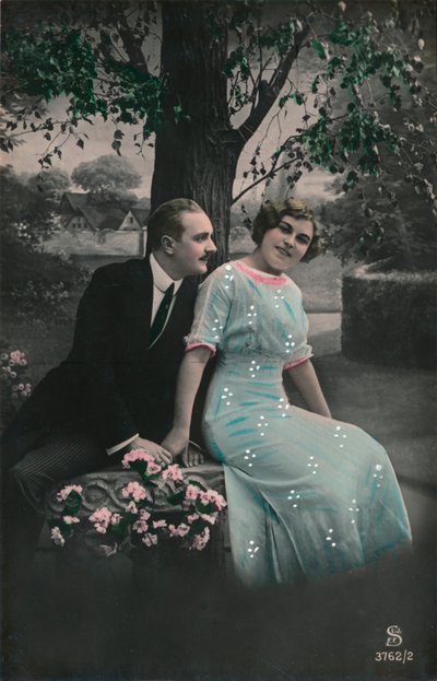 Romantic postcard by Unbekannt