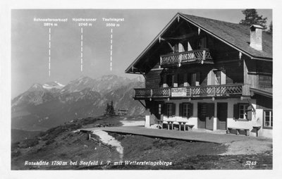 Rosshutte and the Wettersteingebirge mountains, near Seefeld, Austria, 20th century by Unbekannt