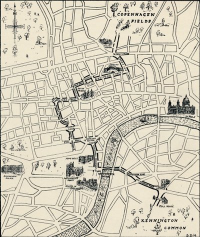 Route of the Protest March to Free the Tolpuddle Martyrs by Unbekannt