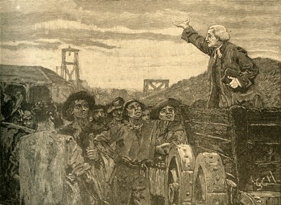 Rowland Hill preaching to the colliers of Kingswood, Bristol by Unbekannt