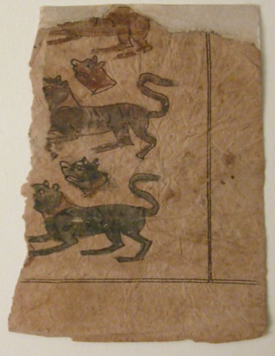 Rows of Animals Alternating with Cut-off Heads, Folio from a Manuscript by Unbekannt
