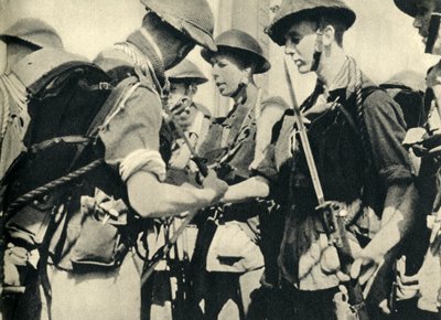 Royal Marines before the invasion of Sicily, World War II by Unbekannt