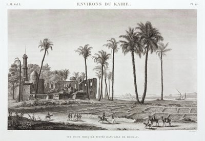 Ruined mosque on the Island of Roudah, near Cairo, Egypt, c.1798 by Unbekannt