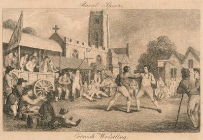 Rural Sports - Cornish Wrestling, late 18th-early 19th century by Unbekannt