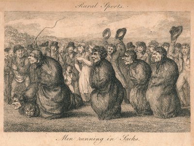 Rural Sports - Men Running in Sacks, Late 18th-Early 19th Century by Unbekannt