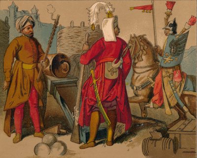 Russian Strelitzi and Turkish Guards of the 17th Century - Artilleryman, Janissary, Spahioglan by Unbekannt