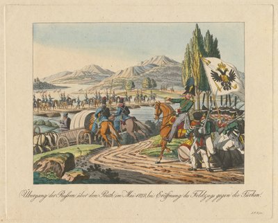 Russian Army Crosses the Pruth River into Moldavia on May 1828 by Unbekannt