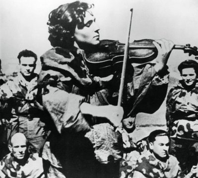 Russian Army Nurse Playing a Violin, Eastern Front, 1944 by Unbekannt