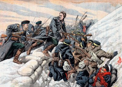 Russian Attack on the Japanese Trenches, Russo-Japanese War by Unbekannt