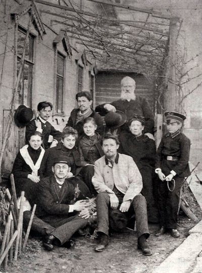 Russian author Anton Chekhov with family and friends, 1890 by Unbekannt