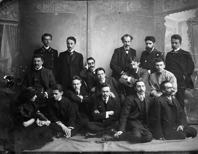 Russian Author and Poet Andrei Bely with Symbolist Authors by Unbekannt
