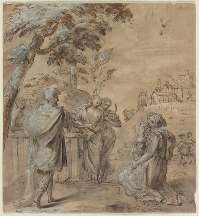 Ruth and Boaz (recto) The Fall of Simon Magus (verso) by Unbekannt