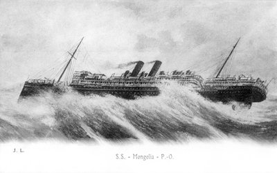 SS Mongolia in Heavy Seas by Unbekannt