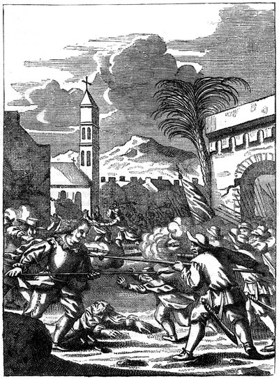 Sack of Puerto Principe, Hispaniola, by Captain Morgan, 1667 by Unbekannt