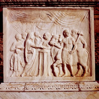 Sacrifice of an Ox, Temple of Vespasian, Pompeii, Italy, 1st Century by Unbekannt