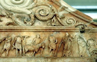 Sacrifice Scene from the Ara Pacis, Rome by Unbekannt