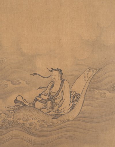 Sage Floating on Lotus Leaf by Unbekannt
