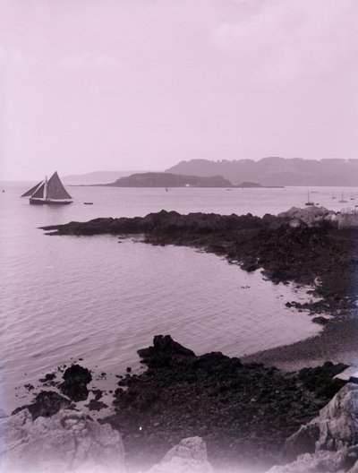 Sailing Boat off the Coast near Plymouth in Devon by Unbekannt