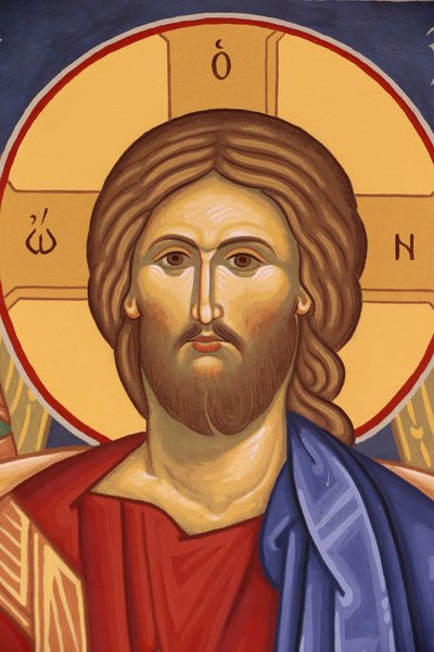 Saint-Antoine-le-Grand orthodox monastery: Icon of Christ Pantocrator, Saint-Laurent-en-Royans, France by Unbekannt