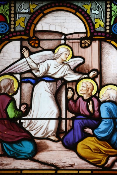 Saint-Corentin Cathedral, Quimper Stained glass: Apparition to St Peter, Quimper, France by Unbekannt