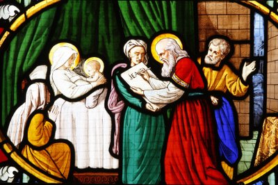 Saint-Corentin Cathedral, Quimper Stained glass: Birth of John the Baptist, Quimper, France by Unbekannt