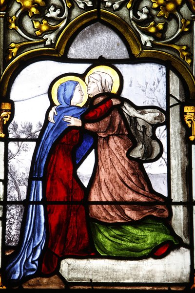 Saint-Corentin cathedral stained glass: the Visitation, Quimper, France by Unbekannt