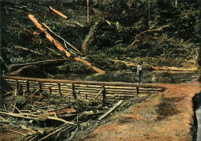 Saint-Elie. The Grand Batardeau. Building a Cofferdam, 1900 by Unbekannt