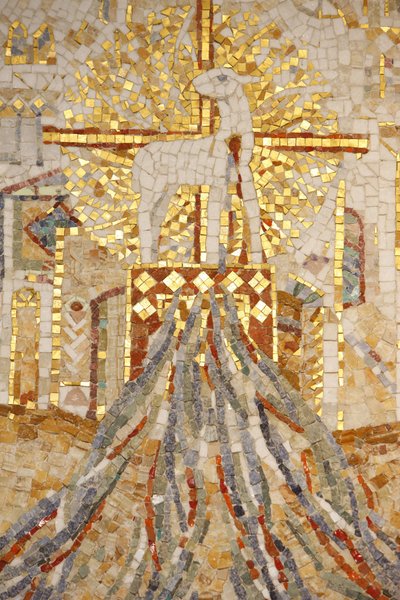 Saint-Maurice abbey basilica, Mosaic: The lamb of God and 7 canals symbolising creation, Saint-Maurice, Switzerland by Unbekannt