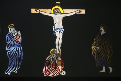 Saint Anthony Coptic Church Artwork: Jesus on the Cross, Jerusalem, Israel by Unbekannt