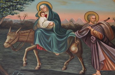 Saint Anthony Coptic Church Painting: The Flight to Egypt, Jerusalem, Israel by Unbekannt