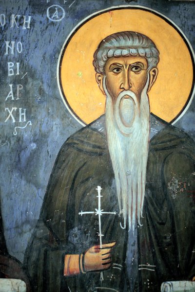 Saint Arsene: Byzantine fresco from the 14th Century (1332) Nathex, south wall Phorbiotissa Virgin church, Asinou UNESCO site Troodos region, Cyprus by Unbekannt