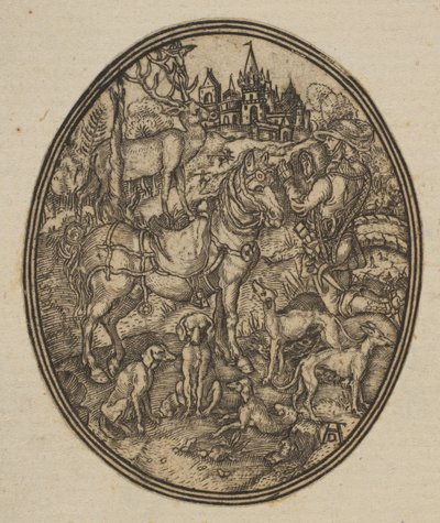 Saint Eustace reduced reverse copy in oval by Unbekannt