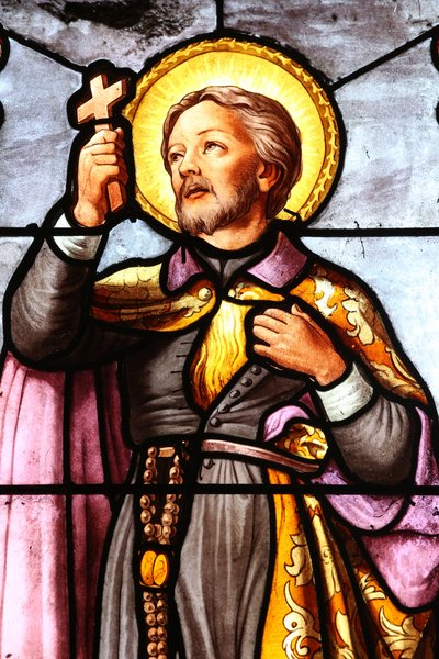 Saint Fargeau Church, Stained Glass Window, Roman Catholic Missionary St Francis Xavier by Unbekannt
