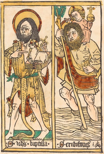 Saint John the Baptist and Saint Christopher by Unbekannt