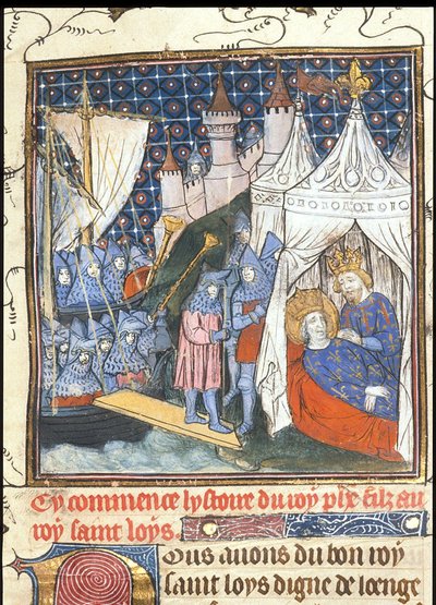 Saint Louis Died During His Second Crusade in Tunis From the Chroniques de France ou de St Denis, after 1380 by Unbekannt