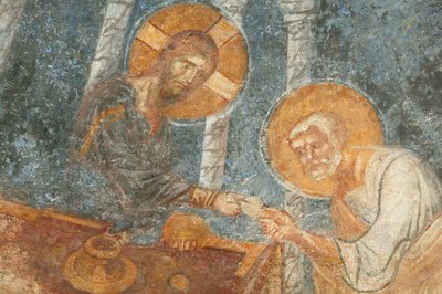 Jesus with Apostle, Saint Nicholas Church Fresco, Myra, Turkey by Unbekannt