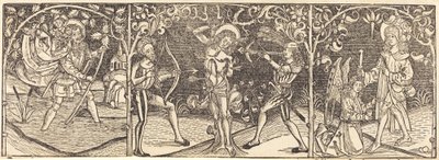 Saints Christopher, Sebastian, and Roche by Unbekannt