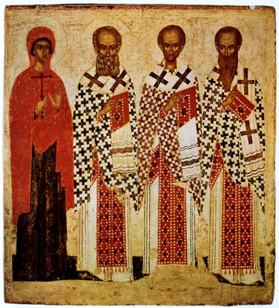 Saints Paraskeve, Gregory the Theologian, John Chrysostom and Basil the Great by Unbekannt
