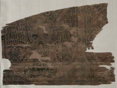 Samite Fragments with Double-Headed Eagles, from the Tomb of Saint Bernard Calvo by Unbekannt