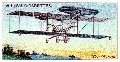 Samuel Franklin Cody, American-born British Aviator, Flying Cody Biplane c1909 by Unbekannt