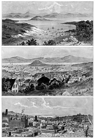 San Francisco in November, 1848, 1858 and the end of the 19th century by Unbekannt