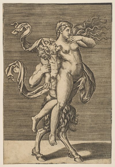 Satyr Carrying a Nymph Restraining Her Right Arm by Unbekannt