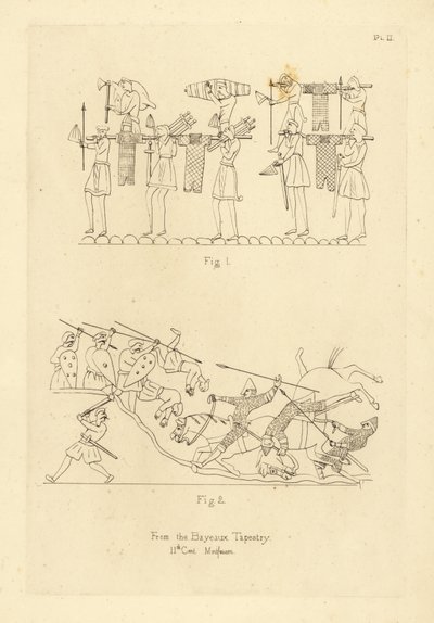Saxon and Norman military costume from the Bayeux Tapestry by Unbekannt
